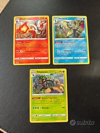 Lotto 3 carte pokemon holo spada e scudo ita nm