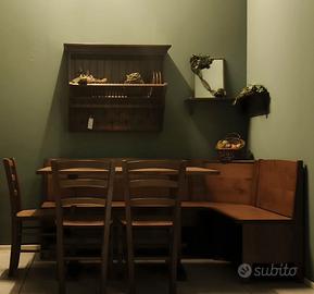 SET TAVOLO + GIROPANCA IN CILIEGIO