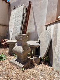 Tavolo più 4 sedili in pietra lavica