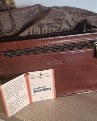 BORSELLO POCHETTE GIANNI CONTI VERA PELLE NUOVO