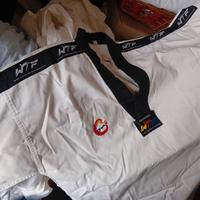 dobok taglia L black stripes wtf taekwondo.