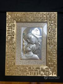 Quadro madonna con bambino Ottaviani in Argento