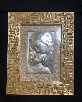 Quadro madonna con bambino Ottaviani in Argento