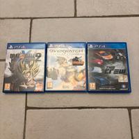 The crew; overwatch; dragonball xenovese  2 ps4