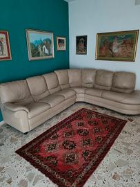 Divano angolare in pelle 