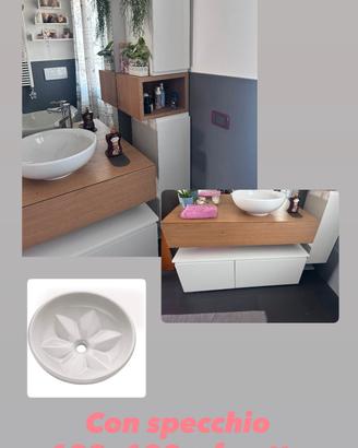 Mobile bagno legno e rovere bianco
