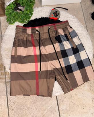 shorts costume bb beige e marrone nuovo