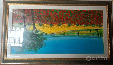 Quadro di paesaggio di campagna 120x70