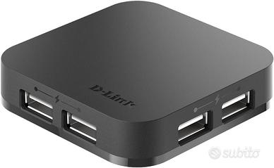 D-Link DUB-H4, Nero/Antracite, USB