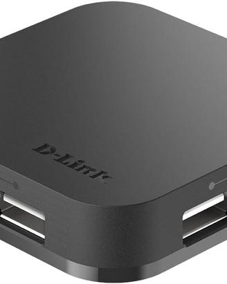 D-Link DUB-H4, Nero/Antracite, USB