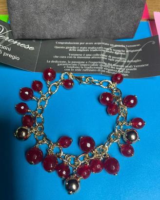 Bracciale Veronese placcato ORO 18 + Agata rossa