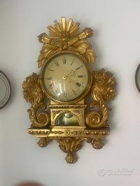 orologio luigi filippo in legno foglia oro