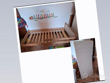 letto ikea con materasso e doghe in legno