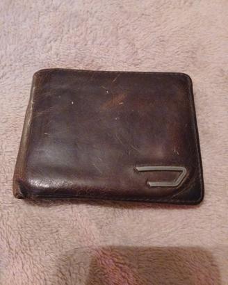 portafoglio diesel in vera pelle vintage look