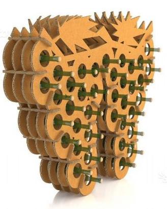 Porta bottiglie in cartone ondulato riciclabile