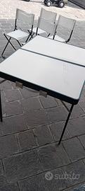 Tavolo picnic vintage con 4 sedie