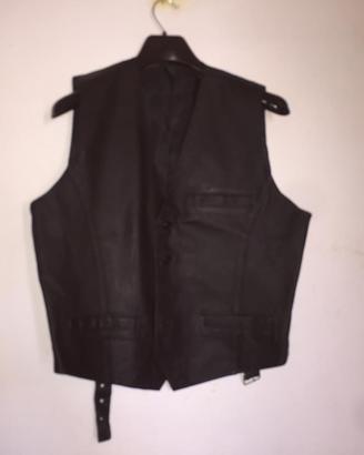 Gilet pelle e seta nr 52 vintage 