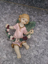 Statuetta in ceramica angelo dipinto a mano id