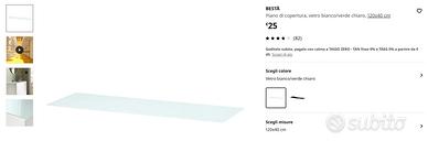 Vetro per mobile Besta 120cm bianco