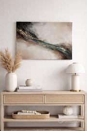 Quadro astratto moderno su tela con texture