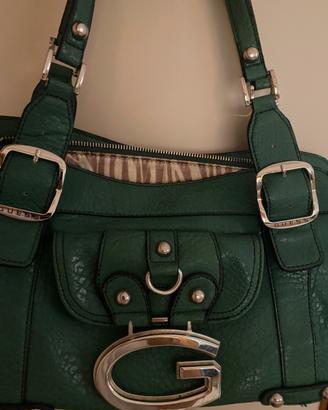 Borsa Guess verde in pelle