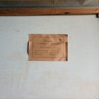 Quadro dipinto a mano paesaggio invernale