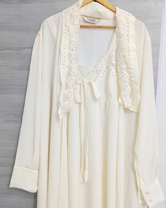 camicia da notte più vestaglia elegante e fine 