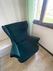 Poltrona in velluto verde