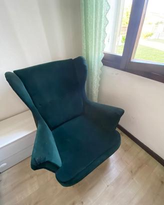 Poltrona in velluto verde