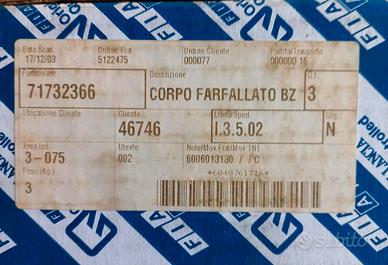 corpo farfallato fiat 