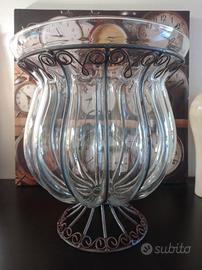 Vaso in vetro e ferro 