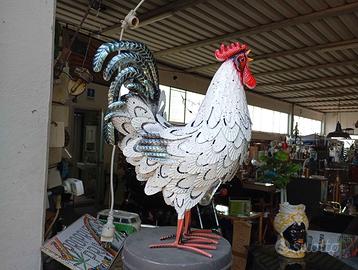 Gallo in metallo per arredo giardino 40x37x14