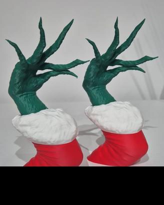 decorazione natalizia coppia mani del Grinch 3D