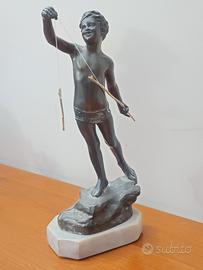 Paolo Uccello pescatore ridente in bronzo 