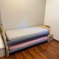 Doppio letto estraibile + materasso + comodino
