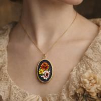 Antico ciondolo gioiello micromosaico Grand Tour