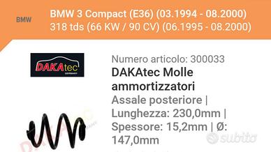 Molle USATE 6 mesi, per BMW compact 318tds