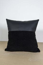 Fodera cuscino 50x50 cm Tessuto Taddy Nero