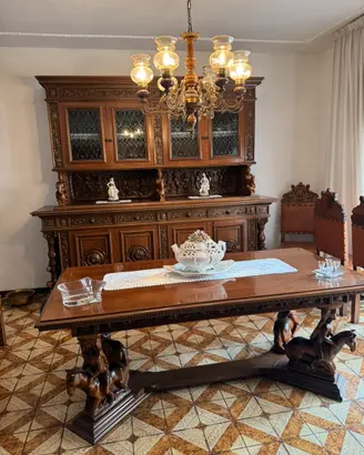 ARREDAMENTO SALA COMPLETA IN LEGNO MASSELLO