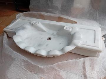 lavandino in marmo bianco 