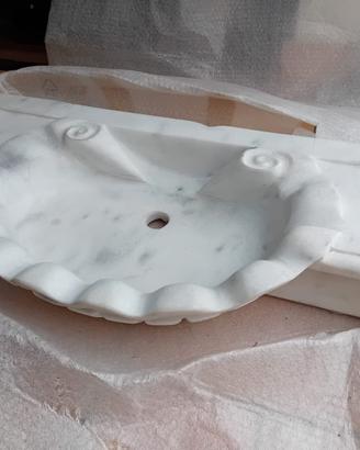 lavandino in marmo bianco 