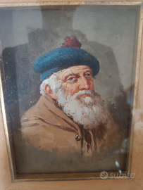 Quadro dipinto Ritratto antico 13x18cm