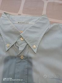 Camicia da uomo celeste Burberry XXXL
