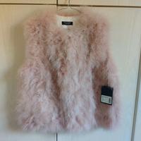 Gilet Yves Salomon in vera piuma, rosa Candy, tg36