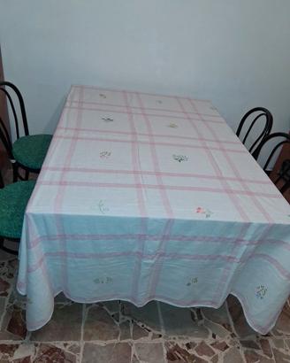 Set Tovaglia rettangolare in Bisso 10 Tovaglioli
