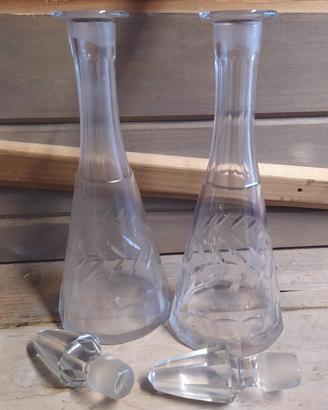 2 caraffe da liquore in cristallo / decanter