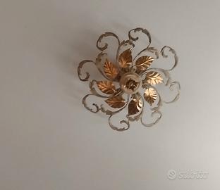 Plafoniera in ferro battuto a 6 luci 