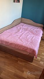 Letto contenitore una piazza e mezza in rovere