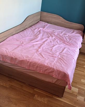 Letto contenitore una piazza e mezza in rovere