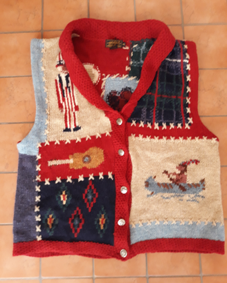 Gilet variopinto EDDIE BAUER M lana 100%